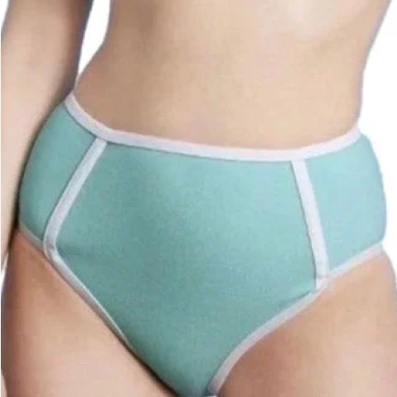 Kona Sol Terry turquoise High Waist High Leg bikini bottom medium NWT - Picture 6 of 6